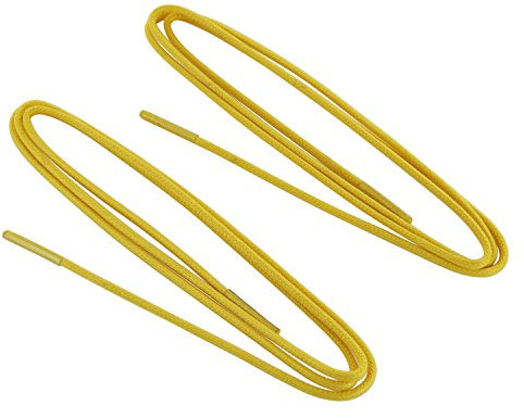 Collonil 1 Paar Schnürsenkel rund dünn gewachst Längen (75 cm, Gelb)