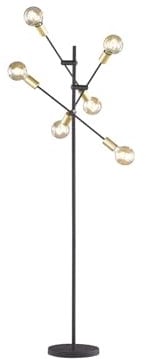 Trio Leuchten 406700632 Cross A++ to E, Stehleuchte, Metall, E27, Schwarz matt, 54.5 x 54.5 x 165 cm