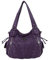NICOLE & DORIS Grand Sac a Main Epaule Sac Femme Sac Cabas Cuir Souple Sac Bandouillere Femme Vintage violet
