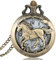 CokinkiDs Herren Taschenuhr, Creative Bronze Pferd Quarz Taschenuhr Anhänger Halskette Vintage Uhr, Geschenke für Männer