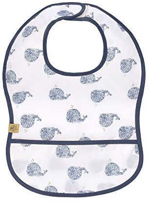 LÄSSIG Baby Kleinkind Lätzchen Auffangschutz wasserdicht Klettverschluss/Lightweight Bib, Little Water whale