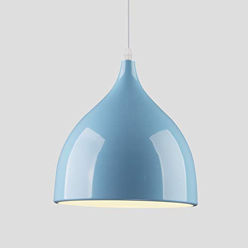 Mengjay Design Industrielle Vintage LED Pendelleuchte Hängeleuchte Φ 17cm für E27 Leuchtmittel, schwarz und weiß wählbar, für Wohnzimmer Esszimmer Restaurant Keller Untergeschoss usw (Blau)
