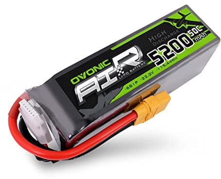 OVONIC 6S Lipo Akku 50C 5200mAh 22,2V Lipo Akku mit XT90 Anschluss für RC Flugzeug Quadcopter Hubschrauber FPV Drohne