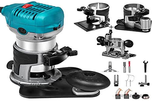 Mophorn Oberfräse 710W Multifräse Trimmer Kantenfräse Holzfräse 6 variable Drehzahlen