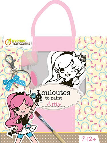 Avenue Mandarine PP037C - Louloute Puppe (zum Bemalen, 12cm groß, aus bedruckter Baumwolle, perfekte Bastelprojekt für Ihr Kind, 1 Pack, Amy