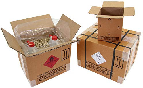 Gefahrgut-Karton 1-wellig, 175x155x213mm, Inhalt 6l, 4fach Zulass.:(4GV):IATA(Luft), IMDG(See), RID/ADR(Land)