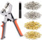 Swpeet Lot de 1002 pinces à œillets en métal 2 couleurs 10,5 mm avec 1 000 œillets doré/argenté pour machine à œillets, presse à main, outil pour cuir