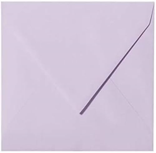 14 x 14 cm Briefumschläge,120 g/m² Umschläge,quadratisch, naßklebend,eingeschweißt - Flieder ; 25 Stück