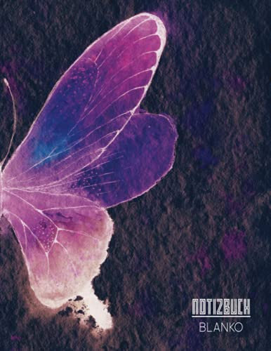 Notizbuch blanko: Schmetterling Geschenke Schreibbuch mit weißem Papier zum Zeichnen, Skizzieren, Schreiben und Entwerfen. | Wasserfarben Kunst Dark Edition #11 | 100 Seiten | A4 | 8.5 x 11