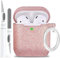FQQF Airpod Case Soft Silicone Glitter Flexible Skin, YOMPLOW Airpods Case Cover for Apple AirPods 2&1 Cute for Girls with Keychain (Glittery Rose Gold)