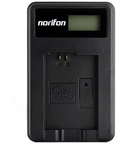 NP-FW50 LCD USB Charger for Sony Alpha 6000, 5000, 5100, ILCE-6000, ILCE-7, NEX-5T, NEX-6, NEX-5R, NEX-7, NEX-5, NEX-3N, NEX-3, NEX-C3, SLT-A37 Camera and More
