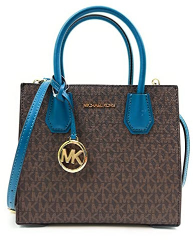 Michael Kors Mercer Medium Messenger Crossbody Satchel Bag (Lagoon)