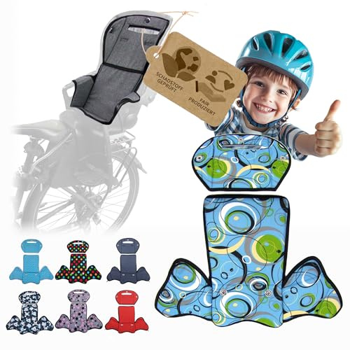 Ersatzbezug Sitzkissen Bezug [Auflage für Kinder Fahrradsitz] kompatibel mit Römer Jockey MOD 4 (türkis grün Kringel)