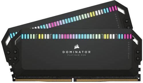 Corsair DOMINATOR PLATINUM RGB DDR5 RAM 32GB (2x16GB) 6000MHz CL36 Intel XMP iCUE Kompatibel Computer Speicher - Schwarz (CMT32GX5M2X6000C36)