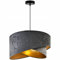 Light-Home Milan Elegant Hängelampe - Modern Deckenlampe für Wohnzimmer Schlafzimmer und Esszimmer - Designer Pendelleuchte aus Metall mit Lampenschirm aus Velours - Grau und Hellgrau