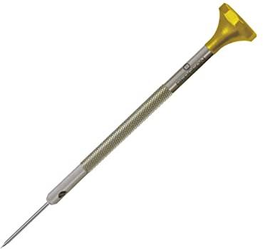 Bergeon 31081-080 Nichtmagnetischer Schraubendreher mit eloxiertem Aluminium-Körper, 1,00 mm, für Uhrmacher, gelb