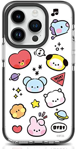 BT21 Merchandise für iPhone 14 Pro Max Hülle Minini Clear Line TPU Jelly Cover Transparent Slim Bumper Handyhülle 6,7 Zoll