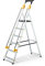 Scala DURAMP 6 gradini con corrimano e vaschetta per attrezzi, leggera e pieghevole, altezza piattaforma 119 cm, 5 anni di garanzia, Hostrom