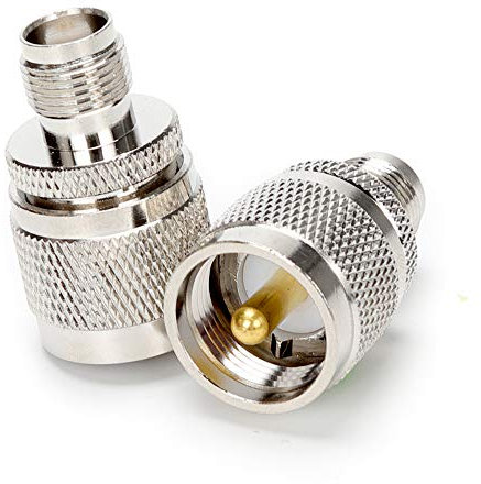Triswenic UHF Stecker auf TNC Buchse Adapter UHF PL-259 Stecker auf TNC Buchse 50 Ohm RF Koaxialstecker Adapter TNC Buchse auf UHF Stecker Klinkenstecker (2 Stück)