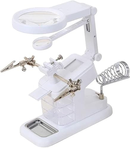 HWSY Multifonctionnel Table Modèle Verre Auxiliaire Clip De Bureau LED Allumé en Métal Acrylique Port USB Support De Soudage Outil De Réparation Loupe Interesting