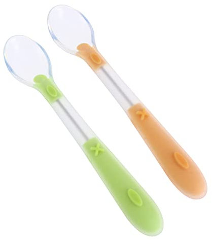 TOYANDONA 2st Löffel Aus Silikon Baby Lerngerät Babybesteck Säuglings-silikonlöffel Baby Ersten Fütterungslöffel Baby Erstes Trainingsgerät Kieselgel Kind Weicher Löffel Trainingslöffel