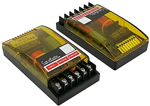 HiQltyla 2 Way Speaker Crossover for Car Audio, WEAH 2002, 220 Watts 2/4 / 6 Ohm Passive Crossover for Car Audio Tweeter - 2 Pack