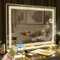 FENCHILIN Hollywood Kosmetikspiegel mit Lichtern, großer Make-up-Spiegel mit 18 dimmbaren LED-Lichtleisten, beleuchteter Kosmetikspiegel mit Bluetooth, 3 Farbmodi, Make-up-Spiegel mit Lichtern und