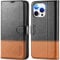 TUCCH Case for iPhone 15 Pro Max (6.7) 2023, Premium Magnetic PU Leather Wallet Case with[Card Holders][Shockproof TPU] Kickstand, Flip Stand Cover Compatible with iPhone 15 Pro Max, Black & Brown