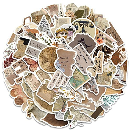 50 Pcs Retro Stickers, Cool Vintage Sticker for Fans Kids Teens Adult, Durable Aesthetic Decals for Laptop Water Bottle Skateboard Computer Bicycle Motorbike Car Scrapbook