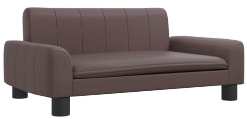 vidaXL Kindersofa, Couch für Kinder, Kindercouch mit runden Kanten, Kindersessel Minisofa Polstersofa Kindermöbel Sofa Kinderzimmer, Braun Kunstleder