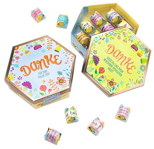 Abschiedsgeschenk Erzieher Lehrer Aufkleber-Set passend für Küsschen bunt Blumen - vorgedruckt selbstklebend I Verabschiedung Tagesmutter Dankeschön I dv1286