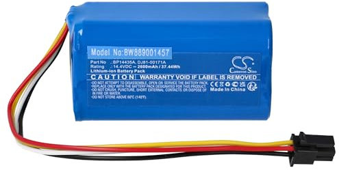 vhbw Batería Compatible con Eureka I5 Robot Limpieza (2600 mAh, 14,4 V, Li-Ion)