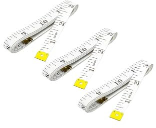 Metro a nastro bifacciale per il corpo, confezione da 3 pezzi, nastro di misurazione a doppia scala per sarto, 150 cm