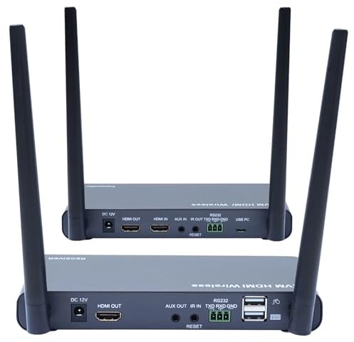 Wireless HDMI Transmitter and Receiver 4K, Wireless HDMI Extender 328ft (100m) with KVM and Loop Out, Support One to Many & Many to One (W08A)