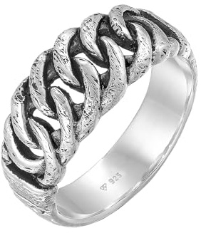 HG HAZE & GLORY Ring Herren aus 925 Sterling Silber, Schmuck Männer, Silberring oxidiert, Cool, Chain Game