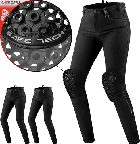 Shima Flexx Motorrad Jeans Damen mit Protektoren Airforce Knieprotektoren Motorradhose Kurzgrößen Hosen Motorradjeans