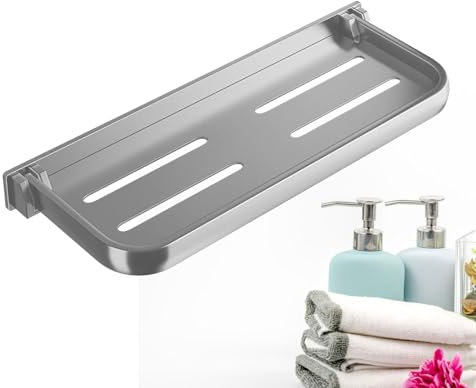 Faltbares aus Aluminium für Wohnmobil, klappbares Wandregal für Badezimmer | Aluminium Schweberegal für Badezimmer | Aufklappbarer Ausstellungsständer, 90° klappbar