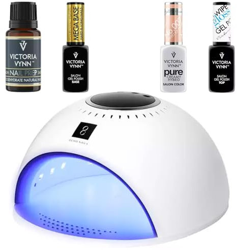 Victoria Vynn Pure Creamy Hybrid Set – UV-LED-Lampe 84W, Mega Base, Salon Nail Prep, Oh! My Gloss Top Coat, Exemplary Red (Sweet Ice Cream)