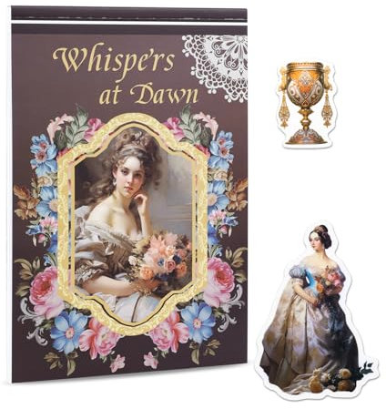 20 Blätter höfische Stil Sticker Buch, 200+ viktorianischen Pre-Cut Scrapbook Sticker Buch für Journale, Fotoalbum, PET & Papier Scrapbooks Supplies (brown)