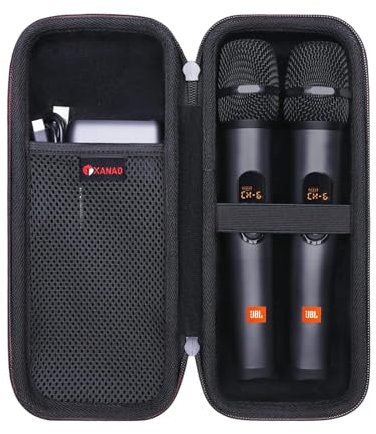 XANAD Mikrofonhülle für JBL Wireless Two Microphone System/JBL PartyBox Wireless Mic Receiver und Akku (Schwarz)