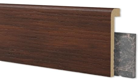 Battiscopa coprimarmo in duropolimero effetto legno noce - Zoccolo da cucina 2000x100x25 mm - Battiscopa resistente agli urti