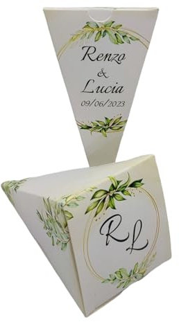 Pz 24 Cono Portariso Matrimonio Personalizzato, Cono Portariso Chiuso Matrimonio Personalizzato, Personalizza e seleziona la quantità desiderata. (Matrimonio 9)