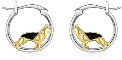 Schäferhund Ohrringe Silber 925 Schäferhund Hunde Creolen Schäferhund Schmuck Damen