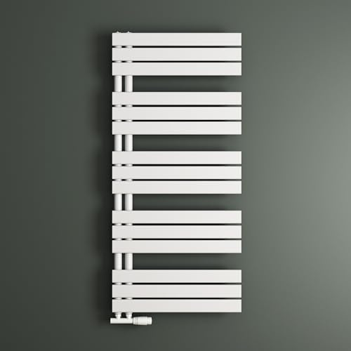 Mai & Mai Badheizkörper Badheizung Heizkörper Bad Flach 131x60 cm | Handtuchheizkörper in Weiß, Seitenanschluss Badheizung Handtuchwärmer 768W