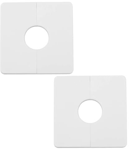 LT Easiyl 2PCS Wall Split Flange Aperture 28mm 86x86mm ABS Self-Adhesive Square Shaped Escutcheon Plates Use to Cover Holes for Electrical Wires Faucets Pipe Wall Covers