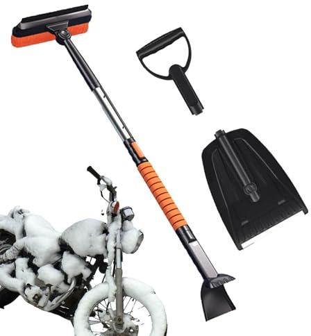 Schneeschaufel: Schneeschaufel, tragbar, ausziehbar, mit verdicktem Aluminiumgriff, zusammenklappbar, große Kapazität, für Eingang, Auto, Haus, Garage