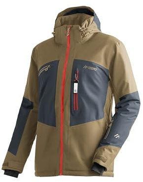 Maier Sports Beskid, Warme Herren Skijacke, Wasserdichte Winterjacke mit 4-Wege-Stretch, mTEX Wetterschutz und mTHERM für hohen Wärmerückhalt, PFC-frei, Braun, 60