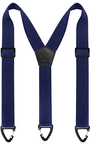 Fevaeno Hosenträger Herren Breit 4cm Anti-Rutsch-Schnalle Einstellbar und Elastische Einheitsgröße Hosenträger für Herren und Damen (Nachtblaus)