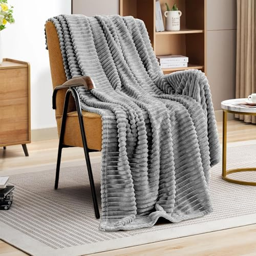 Kuscheldecke Flauschig Decke Wolldecke Blanket 200x230 Sofa Kuscheldecke Blanket Grau Flauschig Weiche Warme wohn- & Kuscheldecken Decke für Couch Wohnzimmer Winter Sherpa Decke