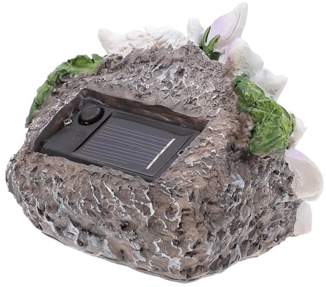 DOITOOL 1Stk Blumen scheinwerfer personalisierter Blumentopf Steinblumenlicht night light night lamp solarleuchten für außen dekorative Rasenlampe Outdoor-Solarleuchte Eingebaute Batterie